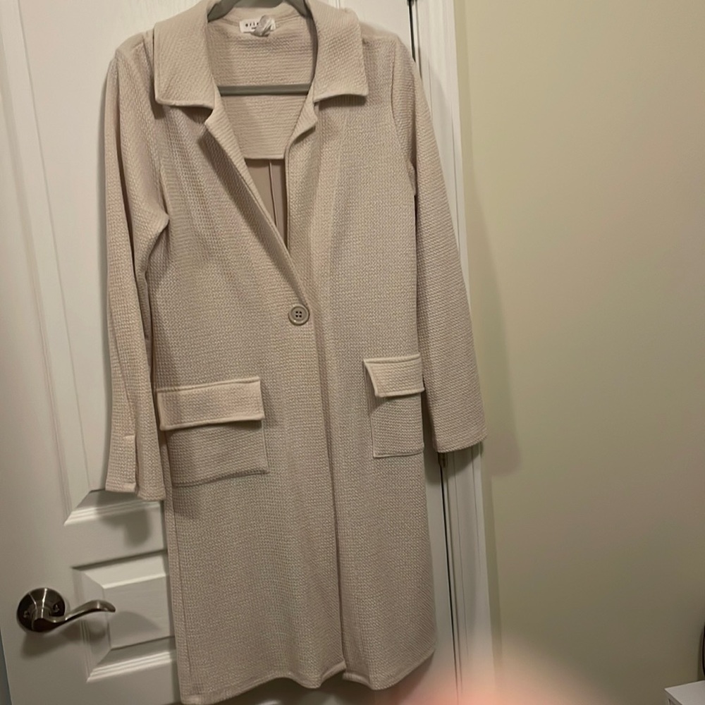 Long Collared Button Up Jacket-ariella brand